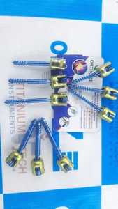 Double Thread Polyaxial Screw Spine System Pedicle Screws (09 Pcs) Titanium 5 - Picture 1 of 8