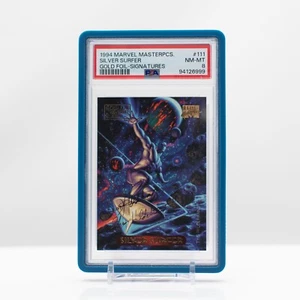 Marvel 1994 Marvel Masterpieces Silver Surfer Gold foil Signatures #111 PSA 8 - Picture 1 of 4