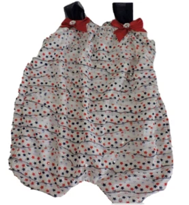 Little Lass Patriotic One Piece Outfit Patriotic Baby Girl 6M Summer Romper Bows - Picture 1 of 6