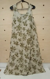 Pretty Tropism Linen Blend Dress. Floral Print Medium Made In USA - Picture 1 of 5