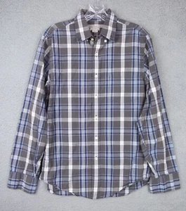 J.Crew kleines grau/blaues langärmliges kariertes Button-Down Baumwollhemd für Herren - Bild 1 von 5