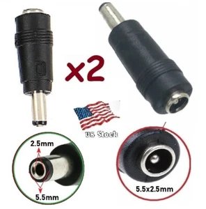 Conector adaptador conector macho (C) x5 alimentación CC 5,5x2,5 mm a conector jack hembra (C) - Imagen 1 de 7