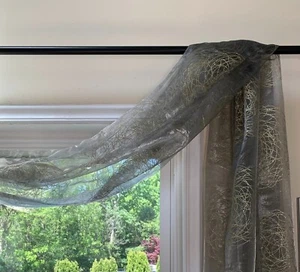 Sheer Scarf Window Treatment 6 Yards Window Sheer Scarf Valance (LT Gray ) - Picture 1 of 4