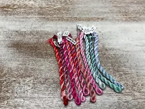 Tuscan Rose hand dyed Perle cotton thread SIZE 8 - 10 skeins 20 yards each Lot B - Picture 1 of 3