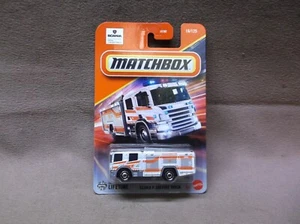 MATCHBOX 2025 #16 WHITE SCANIA P 360 FIRE TRUCK FEUERWEHR EMERGENCY VEHICLE - Picture 1 of 3