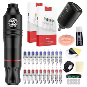Dragonhawk Wireless Cartridge Tattoo Machine Kit Pen Rotary Tattoo Machine - Picture 1 of 7