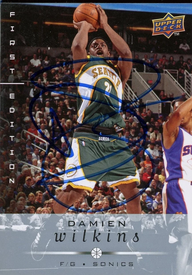 2008-09 Upper Deck DAMIEN WILKINS Signed Card autograph AUTO SONICS THUNDER - Image 1 of 1