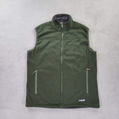 REI Polartec Vest Mens Large Green Full Zip Fleece Lined Sleeveless Outdoor - Image 1 of 4