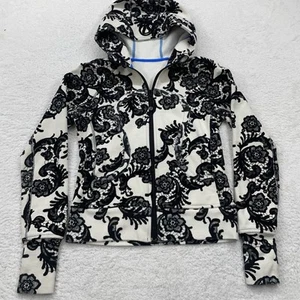 Lululemon Women's Scuba Hoodie Stretch Lace Print Jacket Size 6 Full Zip - Picture 1 of 10