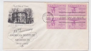 TurtlesTradingPost- American Institute Architects #1089- 1957 Artcraft FDC Block - Picture 1 of 1