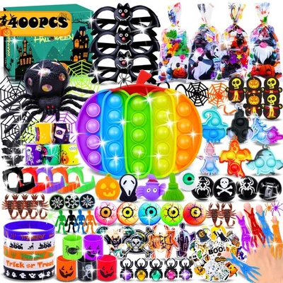 FORLINX 400PCS Halloween Party Favors for Kids, Bulk Toys, Goodie Bag Stuffer...