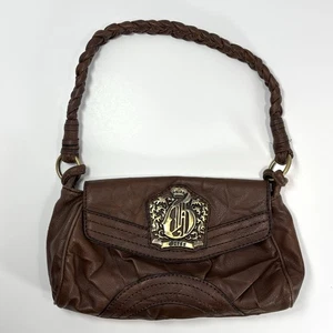 Bolso de Hombro Vintage Y2K Guess Cuero Marrón Corona Logo Boho - Imagen 1 de 8