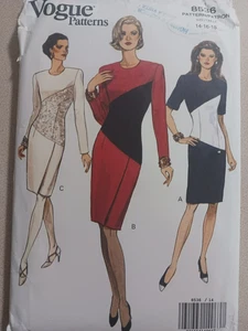 Vintage 1990er Vogue Muster 8536 Misses tailliert spitz zulaufend Kleider Größen 14 16 18 - Bild 1 von 2