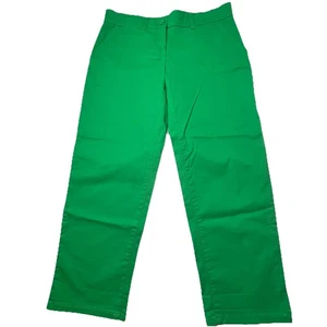 Crown & Ivy Green Cropped Cotton Spandex Pants Straight Women’s Size 6 - Picture 1 of 10