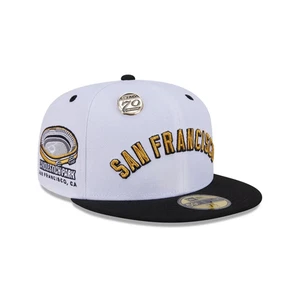 NEW NWT 59Fifty San Francisco Giants 70th Anniversary White/Black HAT 7 1/2 - Picture 1 of 7