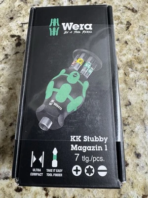 Wera New! KK  7 pc Stubby Magazine 1 Screwdriver Set New in Box!! - Image 1 of 2