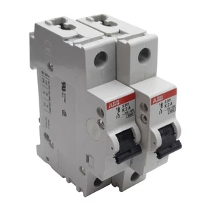 Lot of 2 ABB S201-K2 Circuit Breaker, 1-Pole, 2A 230/400VAC, K-Curve, DIN Rail - Picture 1 of 8
