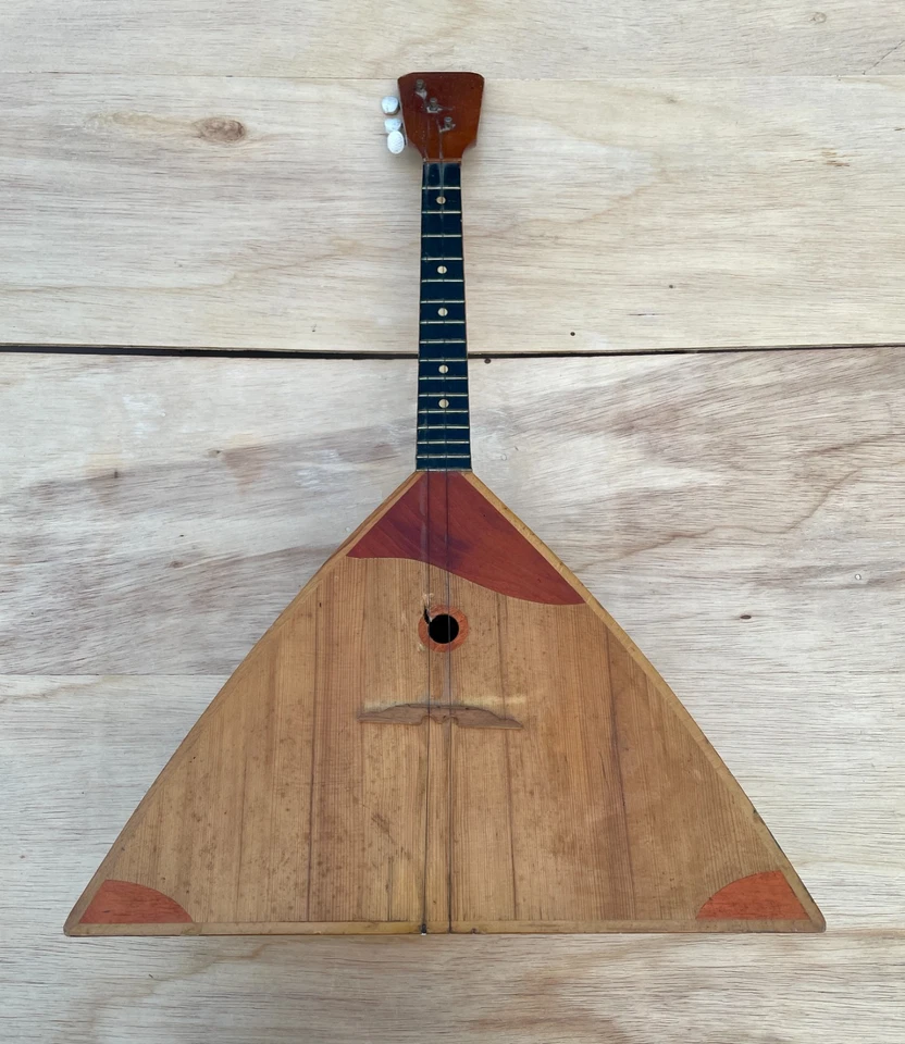 VINTAGE BALALAIKA Russian 3-String Musical Instrument Soviet MADE USSR MANDOLIN - Image 1 of 4