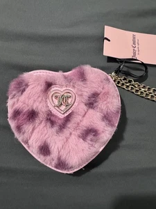 Juicy Couture Pink Leopard Let’s Get Cozy Heart Zip Around Geldbörse - Bild 1 von 5