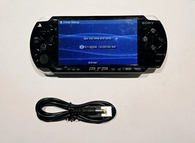 Sony PSP 2001 Black PSP Playstation Portable Console, Ostent Battery + USB Cable
