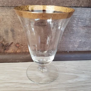 Vintage Tiffin Franciscan Rambler Rose? glass with gold encrusted rim. - Picture 1 of 5