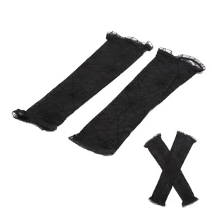 Spider Web Arm Sleeves Gloves Fancy Dress Up Halloween Costume Accessory Cos LI - Picture 1 of 11