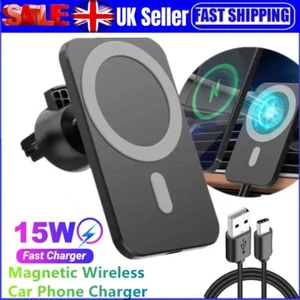 Magnetische Wireless Auto Ladegerät Halterung Halter für iPhone Magsafe15 14 13 12 Pro Max - Bild 1 von 22