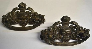 Antike Schubladengriffe 2 ausgefallene viktorianische Schubladengriffe/Griffe aus Bronze mit Schrauben - Bild 1 von 12