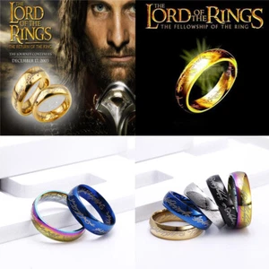 2023 New Lord of the Rings Stainless Steel Finger Ring The One Ring Lotr 4/6/8MM - Picture 1 of 15