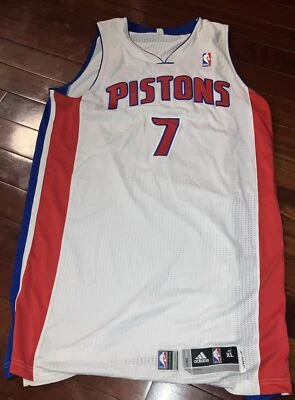 Brandon Jennings Detroit Pistons Gu Jersey Dave Miedma Loa Adidas Xl 2013-2014 - Image 1 of 4
