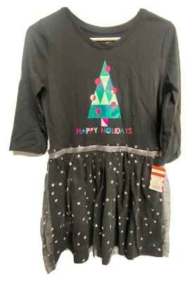 Vestido de Natal preto feliz feriado Cat & Jack Sparkle novo com etiquetas menina 14-16  - Imagem 1 de 2