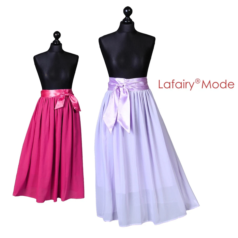 Chiffon Rock Damen Sommerrock Lang Rock Strandrock Maxirock mehre Farben Lafairy - Bild 1 von 4