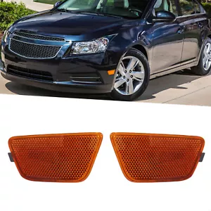 Pair Front Bumper Side Marker Light Reflector Assembly For 2011-2015 Chevy Cruze - Picture 1 of 11
