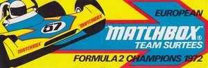 MATCHBOX TEAM SURTEES FORMULA 2 F2 1972 ORIGINAL PERIODE STICKER AUTOCOLLANT - Bild 1 von 2