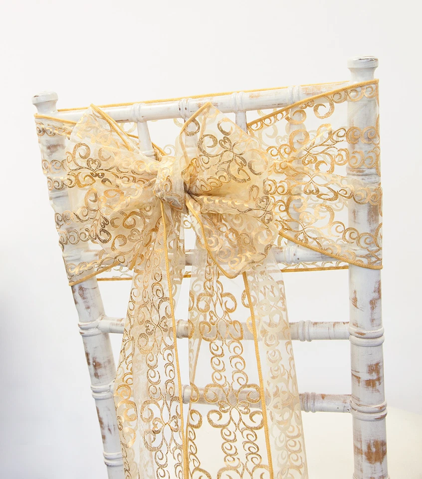 Noël Or Métallique Tourbillon Bronzage Écharpe, Hottes Ou Chemins de Table - Photo 1/1