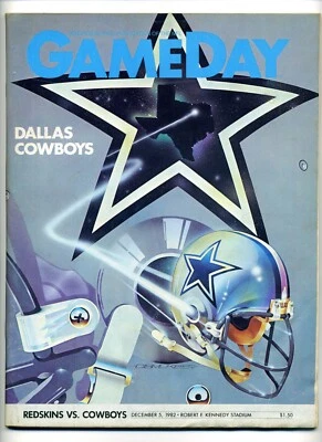 December 5 1982 GameDay Program Washington Redskins vs. Dallas Cowboys   M622 - Image 1 of 4
