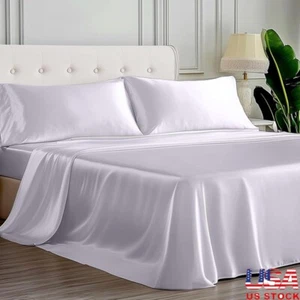 Set lenzuola queen size ipoallergeniche morbide rinfrescanti bambù viscosa tasca profonda nuove - Foto 1 di 9