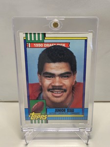 1990 Topps, Tiffany, Junior Seau, OLB, Rookie, NFL, #381, 
