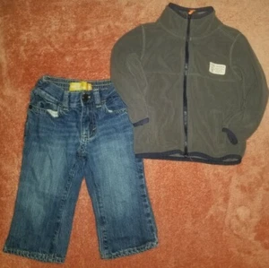 Conjunto de traje mixto de 2 piezas para niños manga larga y pantalones de mezclilla elásticos talla 12-18 meses - Imagen 1 de 7
