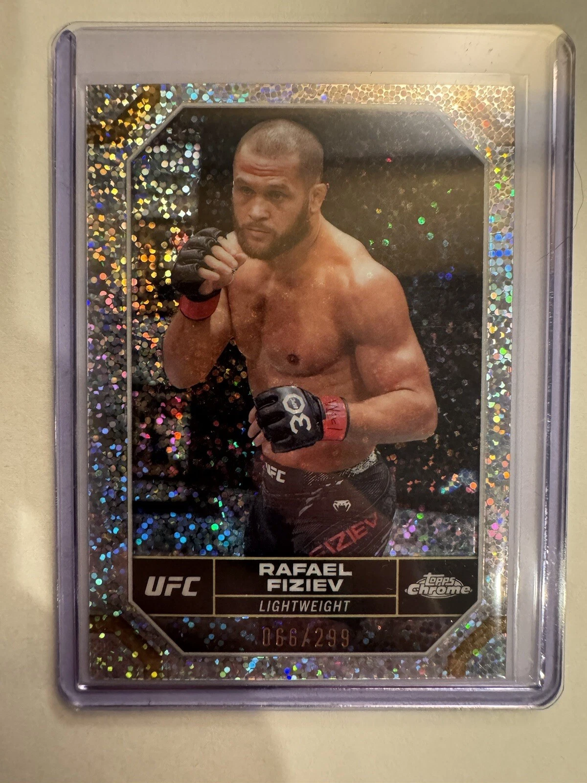 2024 Topps Chrome UFC Rafael Fiziev Speckle Refractor /299