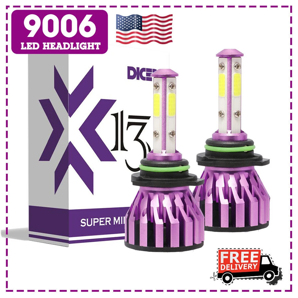 2X 9006 HB4 LED Headlight Bulbs Conversion Kit Lamp 6000K White 1200W 285000LM Foto 1 de 4