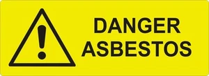 2 VYNIL STICKERS ISO 7010 " WARNING DANGER ASBESTOS" SAFETY SIGNS SYMBOLS - Picture 1 of 1