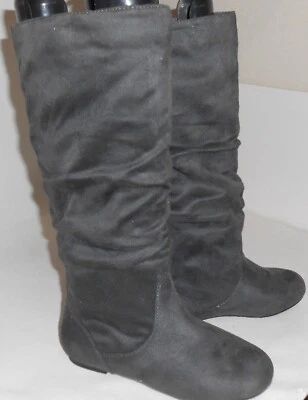 NEW LADIES Gray Flat Slouch  Round Toe  Knee Boot WOMEN Size  9 - Image 1 of 4