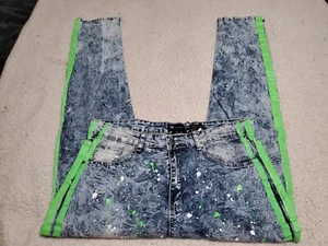 NEW: Waimea Skinny Fit Splattered Paint Sun Washed Distressed Jeans SZ W35×L30 - Picture 1 of 17
