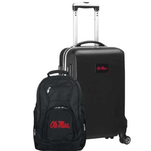 Mississippi Ole Miss Deluxe 2-Piece Backpack and Carry-on Set in Black - Picture 1 of 8