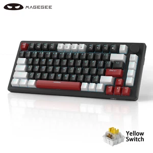 Magegee 75% Mechanical Gaming Keyboard Knob Control Blue Backlit Red Switch - Picture 1 of 10
