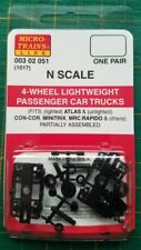 N Scale  MICRO TRAINS 003 02 051 4 Wheel Lightweight Passenger Car  Trucks  1017