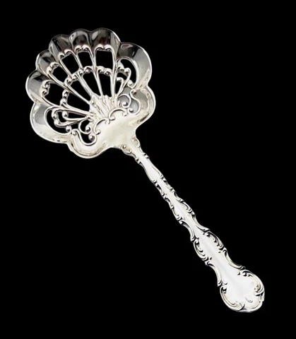 STRASBOURG  Bon Bon / Nut Spoon Sterling Silver by GORHAM 4 3/8" Fluted Bowl Cover