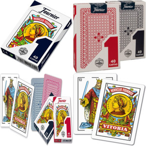 Heraclio Fournier No. 1 Spanish Playing Cards - 2 Decks: 1 Red and 1 Blue F20984