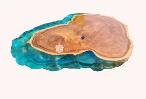 Blue Epoxy Table dining table, center table top Live Edge Acacia wood Furniture - Picture 1 of 4